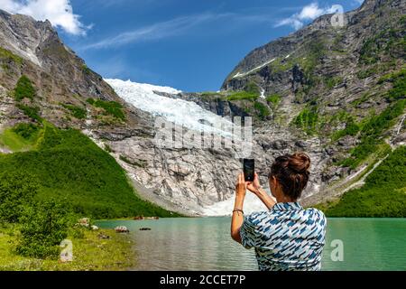 Ghiacciaio Bøyabreeen in Norvegia, Scandinavia Foto Stock