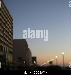 Hotel e condomini di Virginia Beach a Dusk Foto Stock