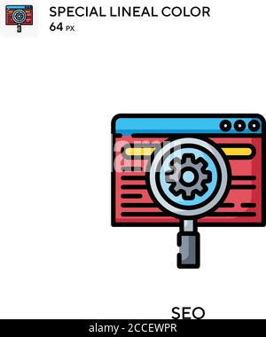 SEO icona colore lineare speciale. Modello di disegno simbolo illustrazione per elemento dell'interfaccia utente Web mobile. Illustrazione Vettoriale