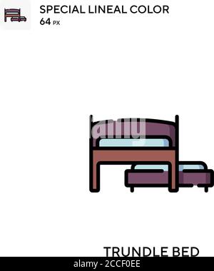 Letto a rotelle icona colore lineare speciale. Modello di disegno simbolo illustrazione per elemento dell'interfaccia utente Web mobile. Illustrazione Vettoriale