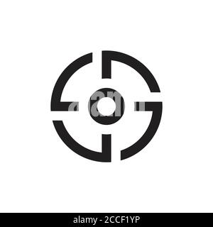 frecce di rotazione del cerchio vettore del logo del disegno di movimento Illustrazione Vettoriale