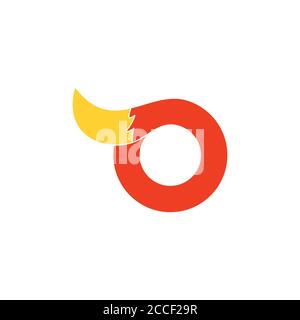 vettore del logo della coda dell'animale domestico letter o loop Illustrazione Vettoriale
