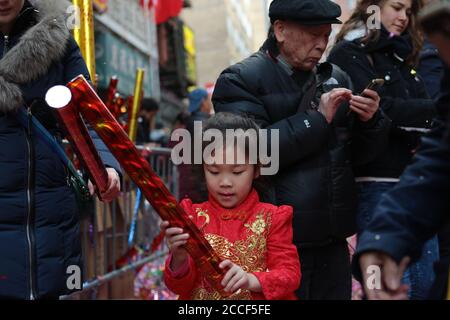 Sfilata cinese di Capodanno a chinatwon , New York City Foto Stock