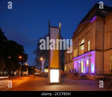 Bremer Kunsthalle nella Wallanlagen al crepuscolo, evento Notte lunga dei Musei, quartiere, Brema, Germania, Europa Foto Stock