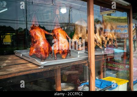 Anatra cinese stufato in pentola con varie strada salsa d'anatra Cibo della Thailandia Foto Stock