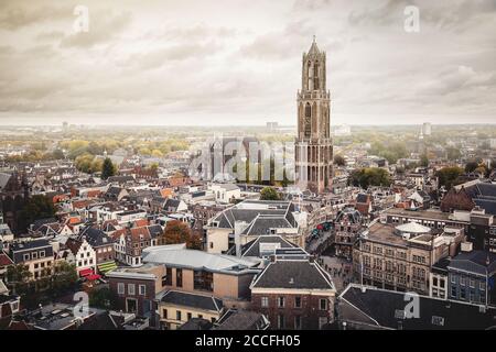 Vista di Utrecht, una delle città più antiche dei Paesi Bassi Foto Stock