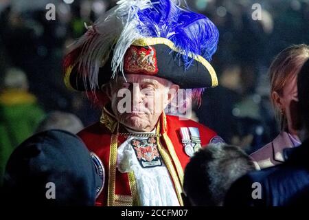 Londra, Inghilterra. Tony Appleton si unisce a migliaia di sostenitori pro-Brexit nelle celebrazioni Brexit organizzate in Leave significa Leave mentre il Regno Unito esce dall’Unione europea alle 23:00 GMT del 31 gennaio 2020.188 settimane dopo il referendum del 23 giugno 2016, in cui il 52% di coloro che hanno permesso di votare, ha votato per l’uscita. Foto Stock