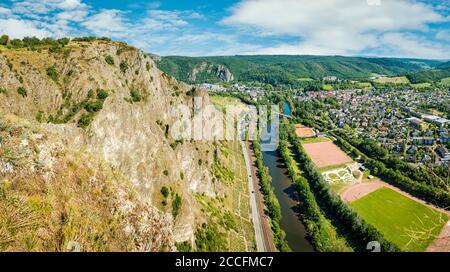 Rotenfels vicino a Bad Münster am Stein-Ebernburg, Foto Stock