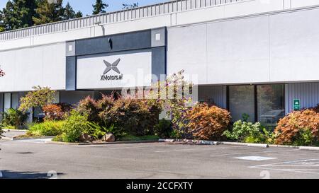 3 agosto 2020 Mountain View / CA / USA - sede centrale XMotors.ai nella Silicon Valley; XMotors.ai è la filiale americana di Xpeng (Xiaopeng Motors), Foto Stock