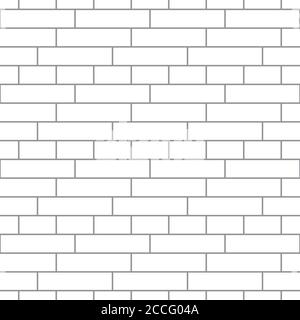 Motivo senza giunture per muratura. Aspetto semplice del legame inglese del mattone. Parete da giardino in muratura. Illustrazione vettoriale monocromatica senza interruzioni. Illustrazione Vettoriale