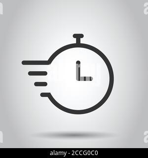 Icona di ripristino in uno stile piatto. Ripetere l'orologio illustrazione vettoriale bianco su sfondo isolato. Tempo di rotazione il concetto di business. Illustrazione Vettoriale