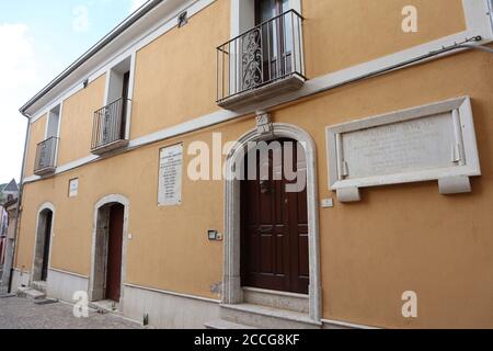 Chianche - Epigrafi su Palazzo Sandonato Foto Stock