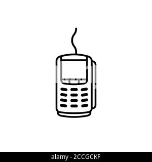 Icona dell'app mobile pagamento senza contatto smartphone NFC tramite banner del terminale POS. Icona di acquisizione del pagamento bancario. Vettore su sfondo bianco isolato. EPS 10 Illustrazione Vettoriale