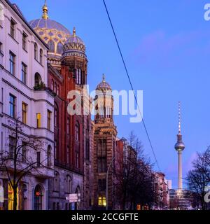 Germania, Berlino, Nuova Sinagoga su Oranienburger Strasse. Foto Stock