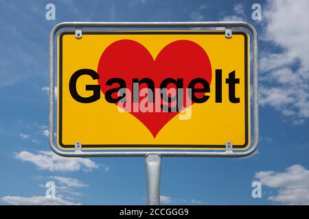 Ortstafel Gangelt, Nordrhein-Westfalen, Deutschland | indicazione località Gangelt, Nord Reno-Westfalia, Germania, Europa Foto Stock