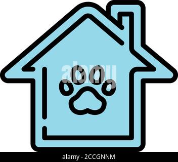 Icona della casa dell'hotel per animali domestici. Profilo animale domestico casa vettore icona per il web design isolato su sfondo bianco Illustrazione Vettoriale