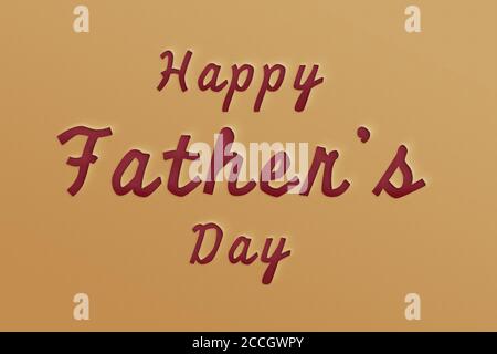 Felice giorno dei padri concetto creativo di sfondo: Tagliare parola felice giorno dei padri testo su effetto di carta marrone per evento di giorno dei padri, stile retrò Foto Stock