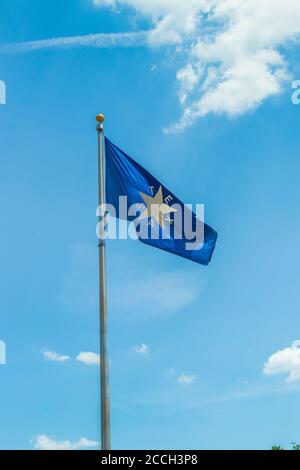 Lone Star Monument e Historical Flags Park (Texas Revolution Flags) a Conroe, Texas. Foto Stock