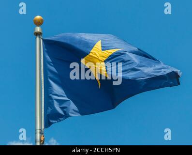 Lone Star Monument e Historical Flags Park (Texas Revolution Flags) a Conroe, Texas. Foto Stock