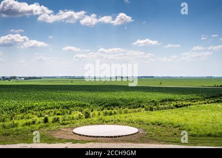 Campi di mais in Iowa rurale Foto Stock