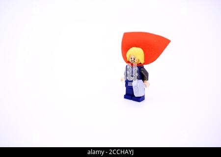 Thor l'eroe in Marvel formato Lego Foto Stock