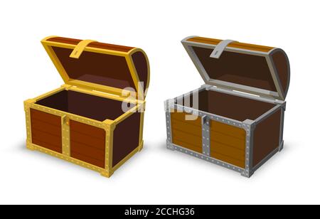 Golden open torace oggetto 3d, icona vintage isolato sfondo bianco. Illustrazione vettoriale Illustrazione Vettoriale