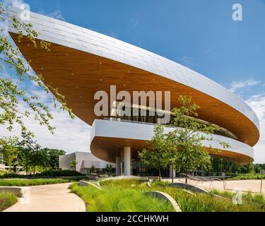 Auditorium Hancher presso l'Università dell'Iowa progettato da Pelli Clarke Pelli e OPN Foto Stock