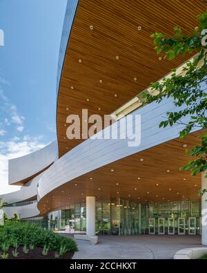 Auditorium Hancher presso l'Università dell'Iowa progettato da Pelli Clarke Pelli e OPN Foto Stock