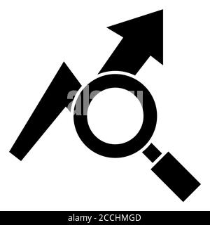 Web Growth Analyze Glyph Icon Foto Stock