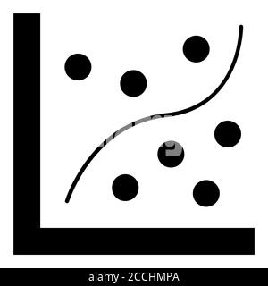 Icona Glyph di consultazione analisi tendenza Foto Stock