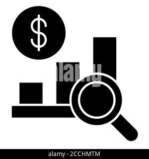 Denaro crescente analizzare Consulting Glyph icona Foto Stock