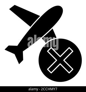 Nessun viaggio Corona Glyph icona Foto Stock