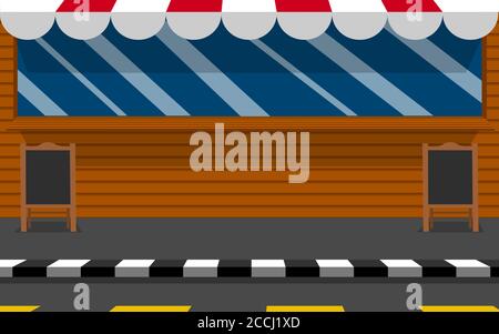 caffè e ristorante sulla strada in città Illustrazione Vettoriale