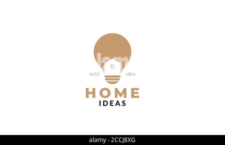 idee di architettura di casa o di casa design del logo della lampada Illustrazione Vettoriale