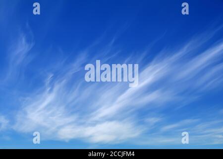 Cirrus nuvole contro un cielo blu Foto Stock