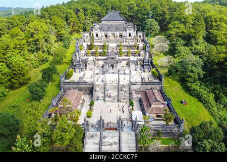 Vietnam, Hue, Mausoleo Khai Dinh, vista aerea Foto Stock