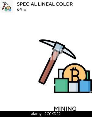 Icona colore lineal speciale minerario. Modello di disegno simbolo illustrazione per elemento dell'interfaccia utente Web mobile. Pittogramma moderno a colori perfetto su tratti modificabili. Illustrazione Vettoriale