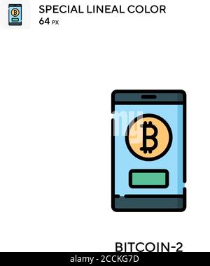 Bitcoin-2 icona a colori speciali. Modello di disegno simbolo illustrazione per elemento dell'interfaccia utente Web mobile. Pittogramma moderno a colori perfetto su tratti modificabili. Illustrazione Vettoriale
