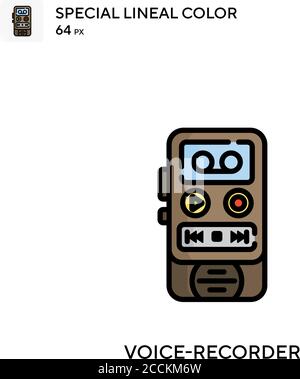 Registratore vocale icona colore lineare speciale. Modello di disegno simbolo illustrazione per elemento dell'interfaccia utente Web mobile. Pittogramma moderno a colori perfetto su st modificabile Illustrazione Vettoriale