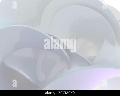 Sfondo bianco astratto con linee uniformi. Rendering 3D Foto Stock
