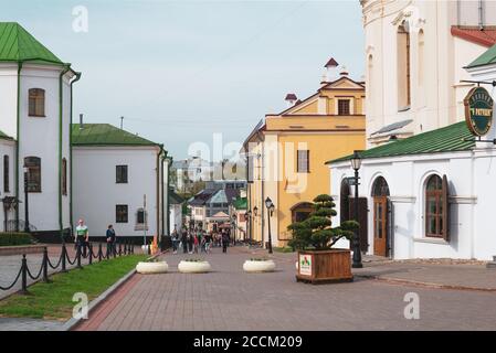 Il pittoresco centro storico di Minsk Foto Stock