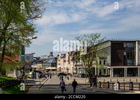 Il pittoresco centro storico di Minsk. Via Zybitskaya Foto Stock