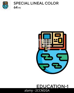 Icona colore lineare speciale Education-1. Modello di disegno simbolo illustrazione per elemento dell'interfaccia utente Web mobile. Pittogramma moderno a colori perfetto su strok modificabile Illustrazione Vettoriale