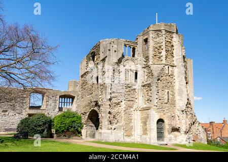 Newark sulle rovine del castello di Trent Foto Stock