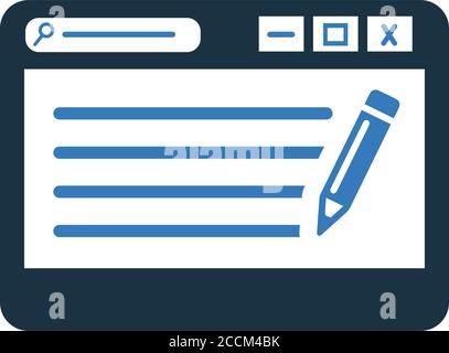 Articolo, icona di scrittura del contenuto. Bel disegno e vettore completamente modificabile per uso commerciale, file stampati e presentazioni, materiali promozionali, Illustrazione Vettoriale