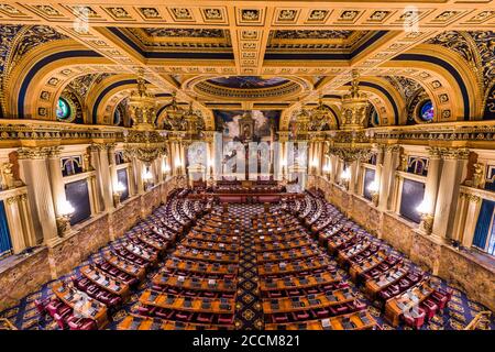 HARRISBURG, Pennsylvania - Novembre 23, 2016: La Camera della Casa dei Rappresentanti in Pennsylvania State Capitol. Foto Stock