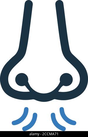 Naso, respiro, odore icona è utilizzato nella progettazione e lo sviluppo di siti web, commerciali, stampa media, web o qualsiasi tipo di progetti di progettazione. Illustrazione Vettoriale