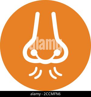Naso, respiro, odore icona è utilizzato nella progettazione e lo sviluppo di siti web, commerciali, stampa media, web o qualsiasi tipo di progetti di progettazione. Illustrazione Vettoriale