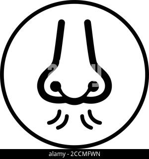 Naso, respiro, odore icona è utilizzato nella progettazione e lo sviluppo di siti web, commerciali, stampa media, web o qualsiasi tipo di progetti di progettazione. Illustrazione Vettoriale