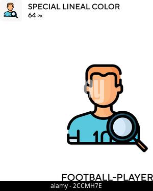 Calciatore icona colore lineare speciale. Modello di disegno simbolo illustrazione per elemento dell'interfaccia utente Web mobile. Pittogramma moderno a colori perfetto su modificabili Illustrazione Vettoriale